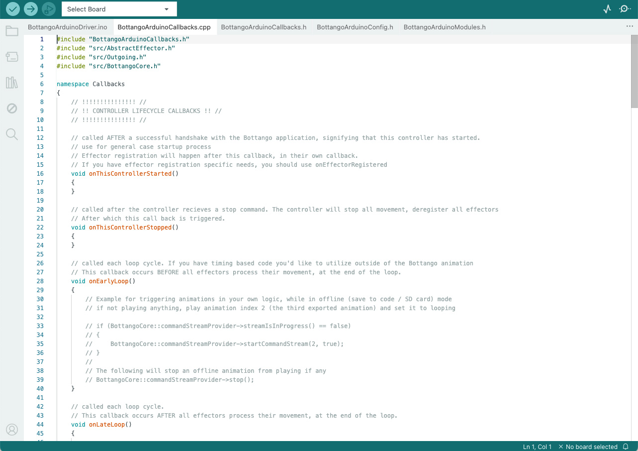 Screenshot: Callbacks