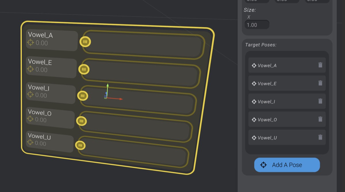 Screenshot: Creating and Setting up a Pose Mixer