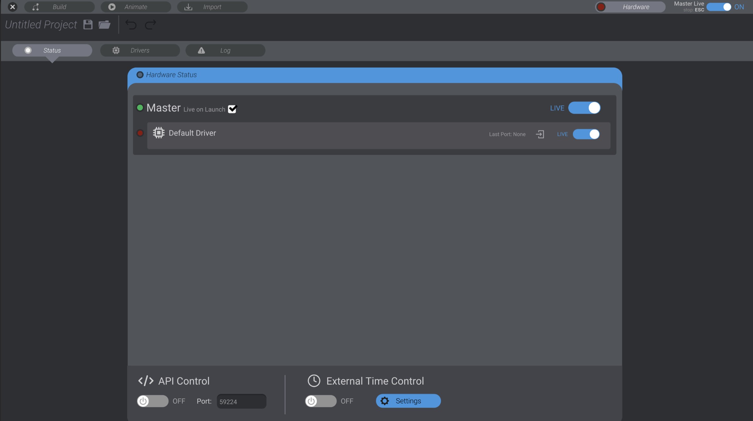 Screenshot: Enabling SMPTE LTC Control