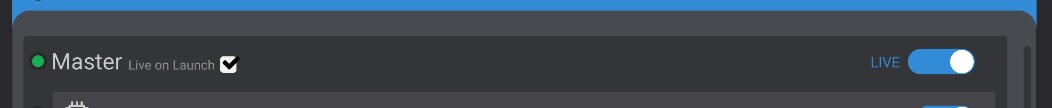 Screenshot: Master Live and Not Live