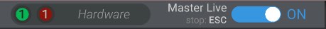 Screenshot: Hardware Status Indicators In the Top Menu