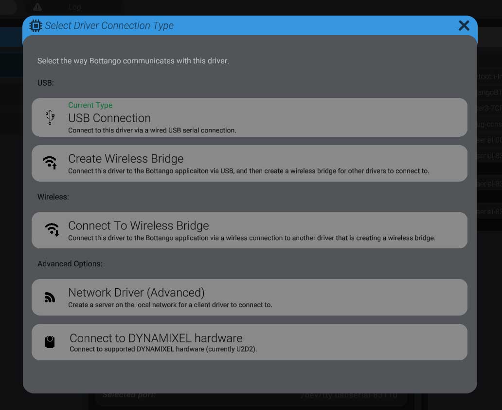 Screenshot: Change Connection