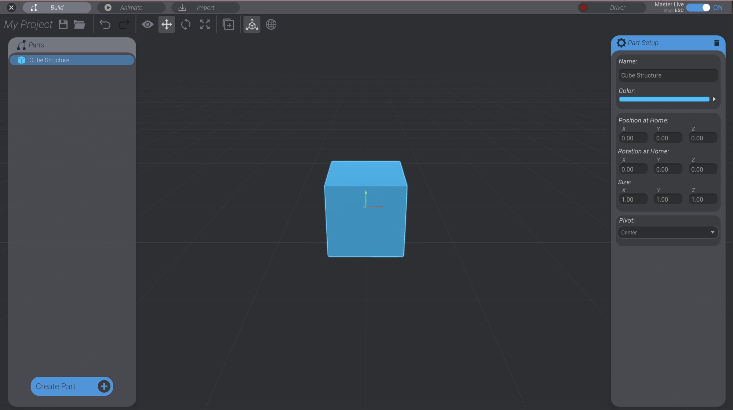 Screenshot: Selecting and Deselecting Parts